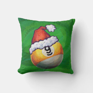 Coussin Neuf boule à Santa Hat sur Vert