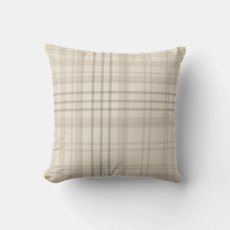 Coussin Neutral Beige Plaid