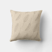 Coussin Neutral Boho Feather Pattern Throw Pillow (Verso)