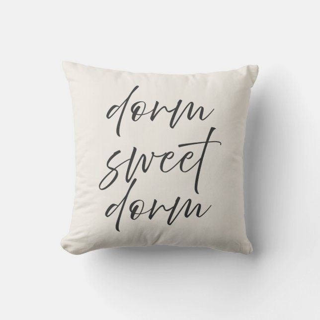 Coussin Neutral “Dorm Sweet Dorm” Pillow | Ivory & Gray (Recto)