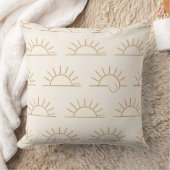 Coussin Neutral Sun Pillow | Beige Boho Throw Pillow (Couverture)