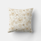 Coussin Neutral Teddy Bear Circle Pattern Beige Baby (1) (Verso)