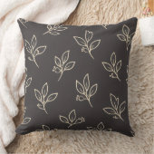 Coussin Neutral Throw Pillow | Modern Leaf Cushion (Couverture)