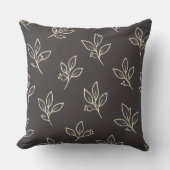 Coussin Neutral Throw Pillow | Modern Leaf Cushion (Recto)
