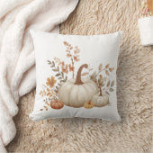 Coussin Neutral White Pumpkin Fall Decorative Pillow (Couverture)