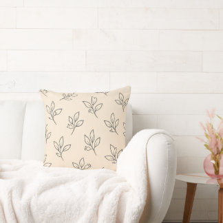 Coussin Neutre Beige | Coussin Décoratif à Motif F