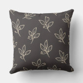 Coussin Neutre | Coussin Moderne à Feuille (Verso)
