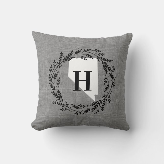 Coussin Nevada Rustic Wreath Monogram Jeu d'oreiller (Recto)