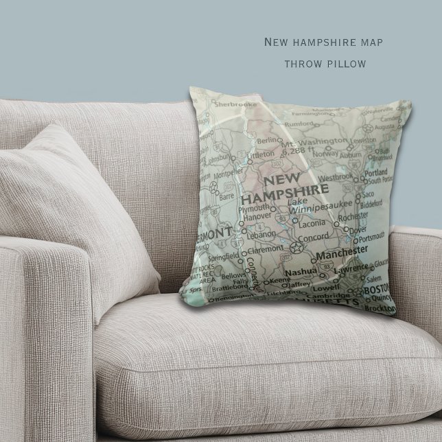Coussin New Hampshire Map | Personalized Granite State  (Créateur téléchargé)