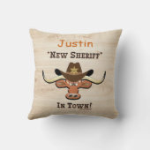 Coussin New Sheriff En Ville, Lobby À Jeu Longhorn (Verso)