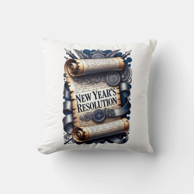 Coussin New Year's Resolution T-Shirt, Ornate Scroll (Recto)