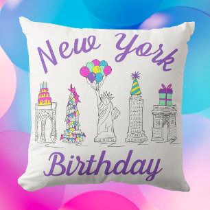 Coussin New York City NYC Landmarks fête d'anniversaire