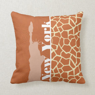 Coussin New York ; Girafe ; Poster de animal