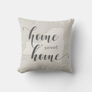 Coussin New York - Home Sweet Home burlap look