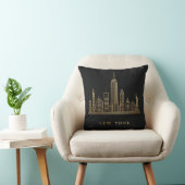 Coussin New York Skyline Gold Line Art (Chaise)