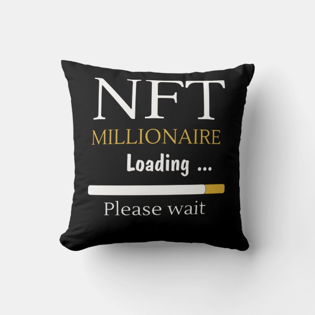 Coussin NFT Millionaire Chargement de crypto monnaie tradi (Recto)