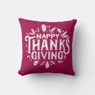 Coussin Nice Bon thanksgiving texte avec Automne Feuille