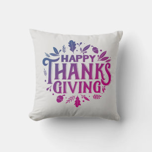 Coussin Nice Bon thanksgiving texte avec Automne Feuille