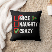 Coussin Nice Naughty Crazy Funny Liste de Noël (Couverture)