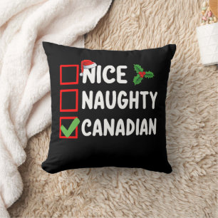 Coussin Nice Naughty Liste canadienne de Noël