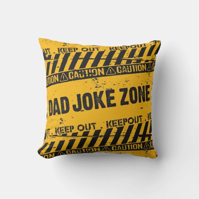 Coussin Nice Texte Design Attention Papa Zone de plaisante (Recto)
