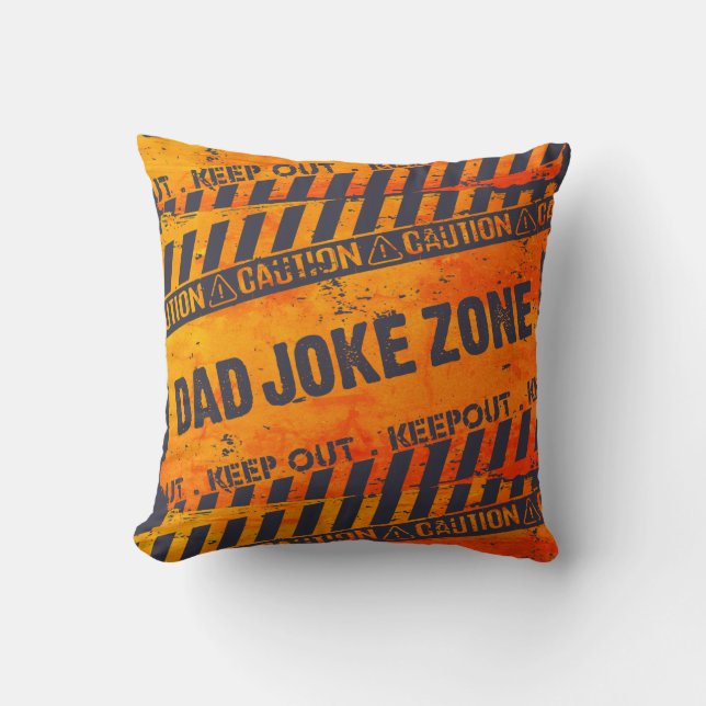 Coussin Nice Texte Design Attention Papa Zone de plaisante (Recto)