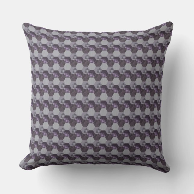 Coussin Nid d'abeille | Nid d'abeille rayé Violet 2 (Recto)
