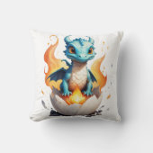 Coussin Nid de dragon bébé qui éclot dans le feu  (Recto)