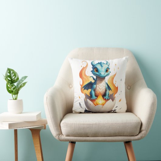 Coussin Nid de feu éclosant d'un bébé dragon (Chaise)