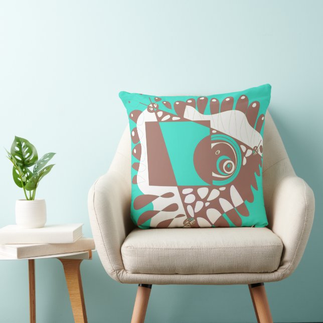 Coussin Nid d'oiseau - Brown à la menthe (Chaise)