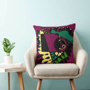 Coussin Nid d'oiseaux - Noir bordeaux