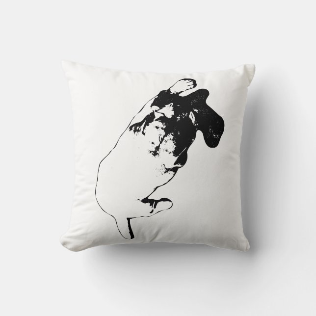 Coussin Nid et ours - Lignes douces (Recto)