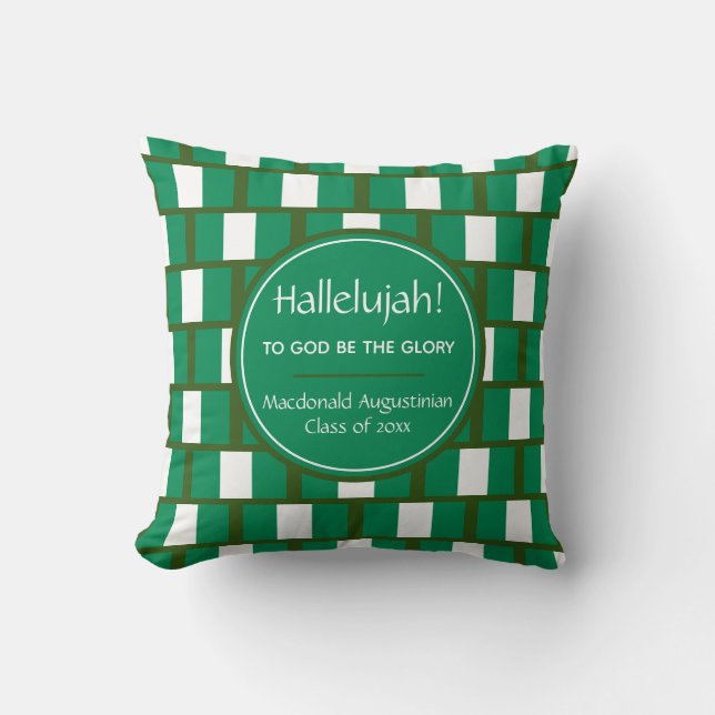 Coussin NIGERIA FLAG Graduate sur mesure HALLELUJAH Keepsa (Recto)