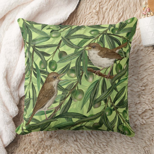 Coussin Nightingales dans l'olivier 2 (Couverture)