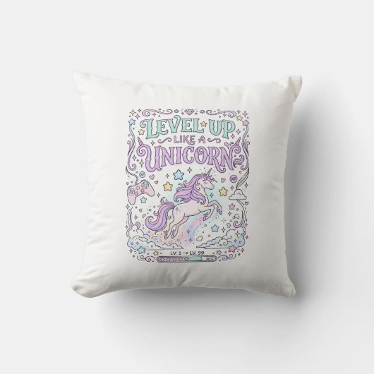 Coussin Niveau de licorne monte comme une licorne adorable (Recto)