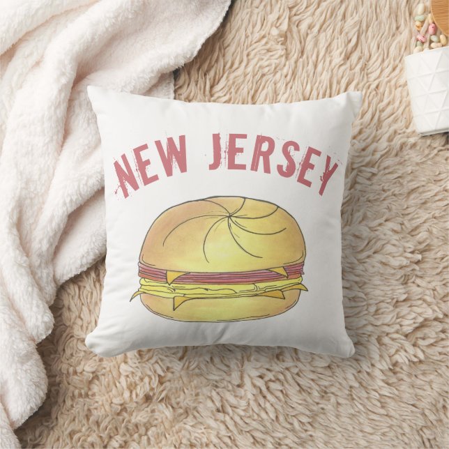 Coussin NJ New Jersey Pork Roll Petit-Déjeuner Oeuf Sandwi (Couverture)