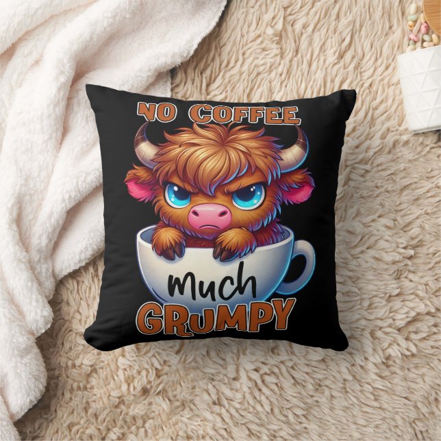 Coussin No Coffee Much Grumpy  (Couverture)
