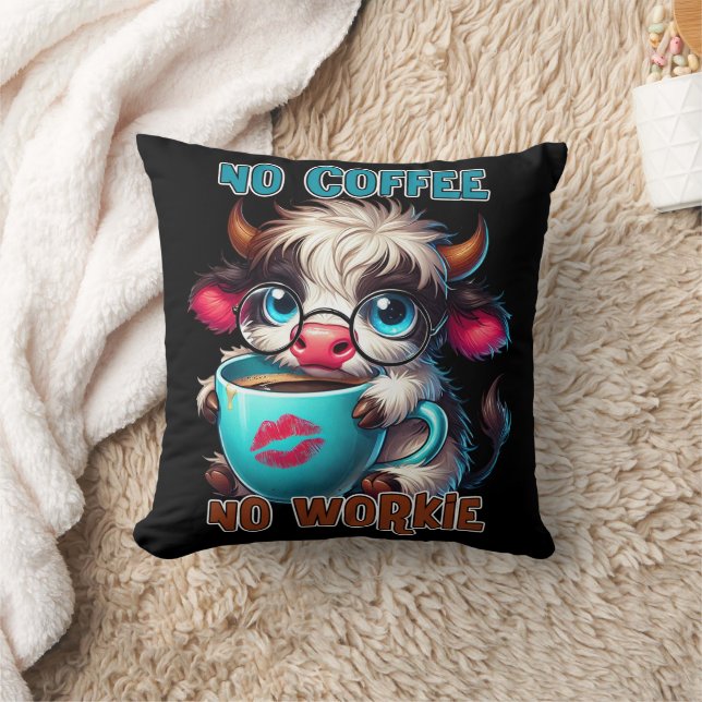 Coussin No Coffee No Workie  (Couverture)