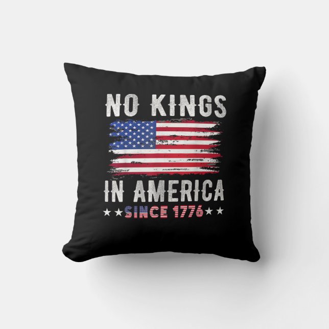 Coussin No Kings In America Vintage Patriotic Independence (Recto)
