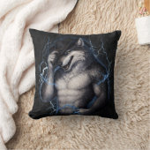 Coussin No More Mr Nice Guy Funny Alpha Wolf Meme Brainrot (Couverture)