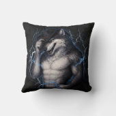 Coussin No More Mr Nice Guy Funny Alpha Wolf Meme Brainrot (Verso)