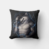 Coussin No More Mr Nice Guy Funny Alpha Wolf Meme Brainrot (Recto)