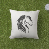 Coussin Noble tête de cheval (Herbe)