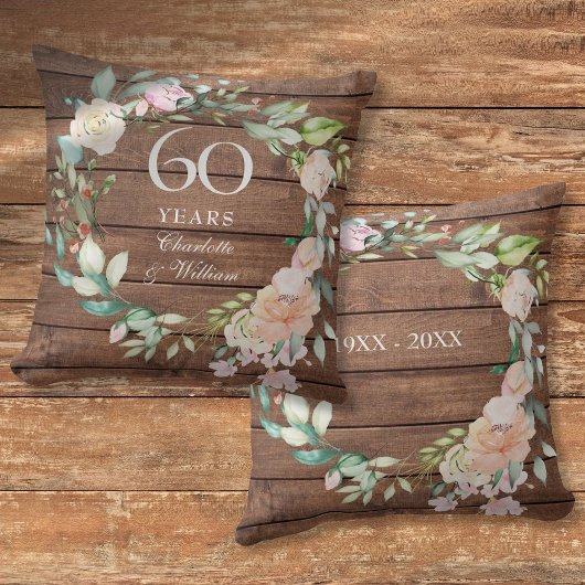 Coussin Noces de diamant - 60 ans de mariage