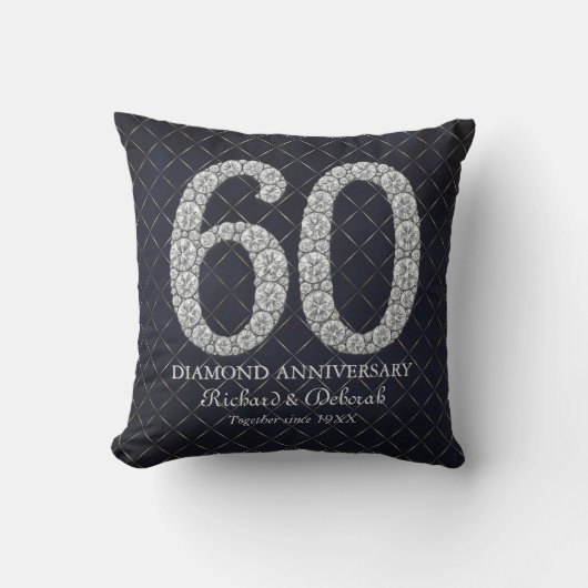 Coussin Noces de diamant 60 ans de mariage (Recto)