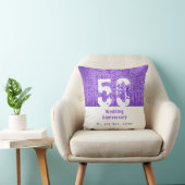 Coussin Noces de Mariage 50 Ans aux Lilas (Chaise)