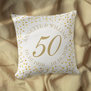 Coussin Noces d'or Confettis de coeurs