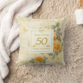 Coussin Noces d'or et de roses 50e anniversaire de mariage (Couverture)