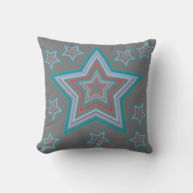 Coussin Noël 2023 en étoiles, décoration fun (Recto)