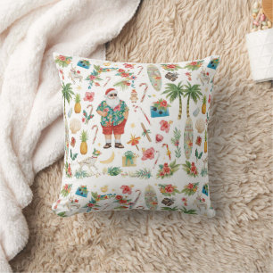 Coussin Noël à Hawaï sur le thème du Père Noël